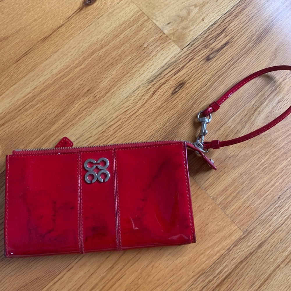 red COACH hand wallet